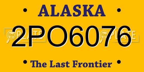 2PO6076 Alaska License Plate