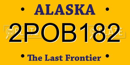 2POB182 Alaska License Plate