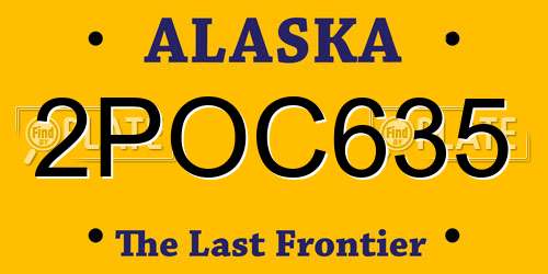2POC635 Alaska License Plate