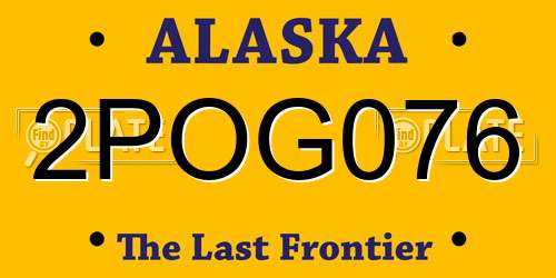 2POG076 Alaska License Plate