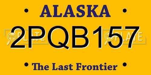 2PQB157 Alaska License Plate