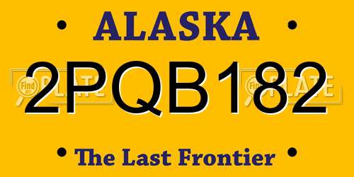 2PQB182 Alaska License Plate