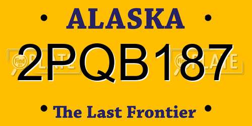2PQB187 Alaska License Plate