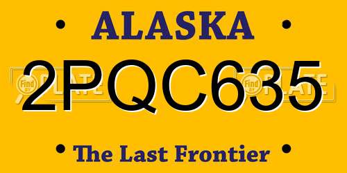 2PQC635 Alaska License Plate
