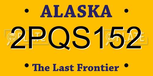 2PQS152 Alaska License Plate