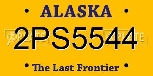 2PS5544 Alaska License Plate