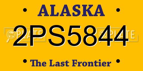 2PS5844 Alaska License Plate