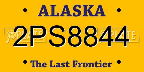 2PS8844 Alaska License Plate