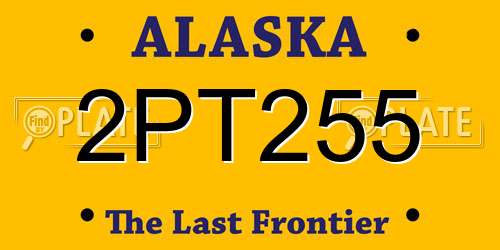 2PT255 Alaska License Plate