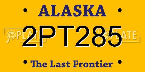2PT285 Alaska License Plate