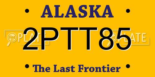 2PTT85 Alaska License Plate