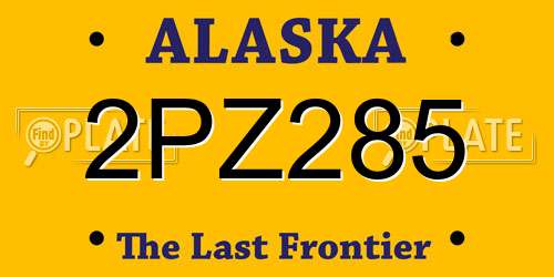 2PZ285 Alaska License Plate