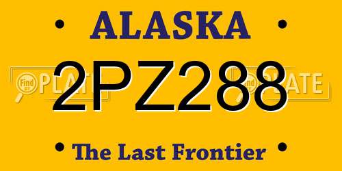 2PZ288 Alaska License Plate