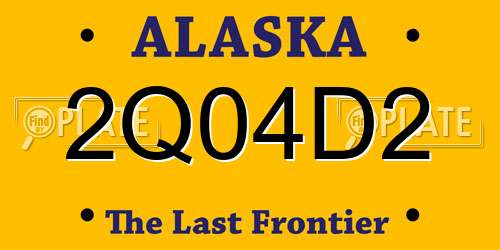 2Q04D2 Alaska License Plate