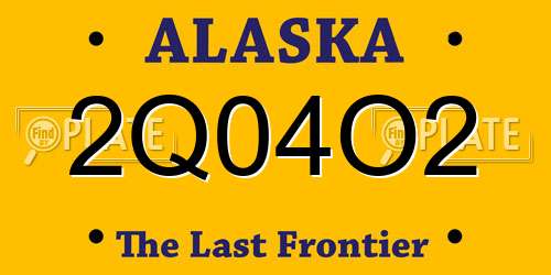 2Q04O2 Alaska License Plate