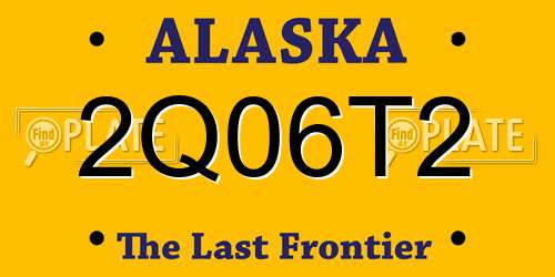 2Q06T2 Alaska License Plate