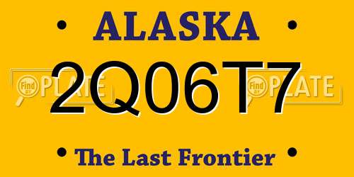 2Q06T7 Alaska License Plate