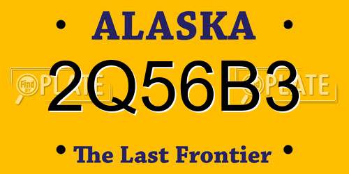 2Q56B3 Alaska License Plate