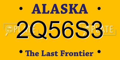 2Q56S3 Alaska License Plate