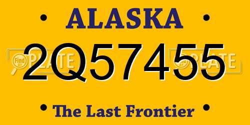 2Q57455 Alaska License Plate
