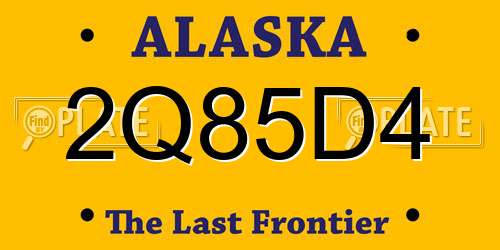 2Q85D4 Alaska License Plate