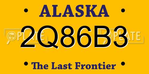 2Q86B3 Alaska License Plate