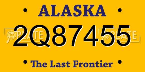 2Q87455 Alaska License Plate