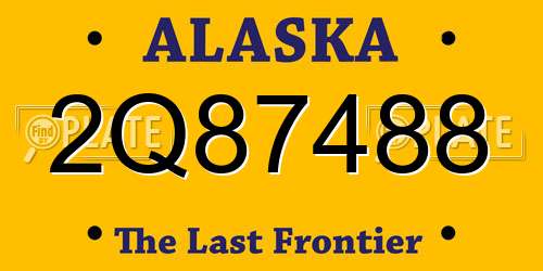 2Q87488 Alaska License Plate