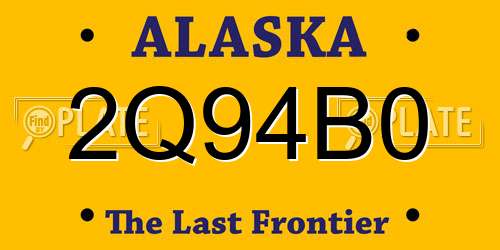 2Q94B0 Alaska License Plate