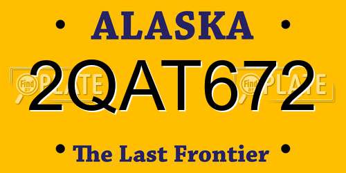 2QAT672 Alaska License Plate