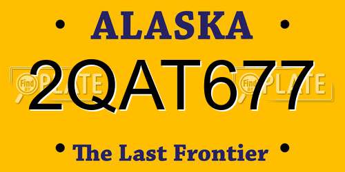 2QAT677 Alaska License Plate