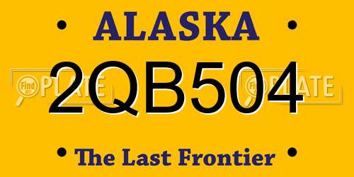 2QB504 Alaska License Plate