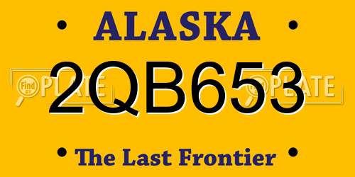 2QB653 Alaska License Plate