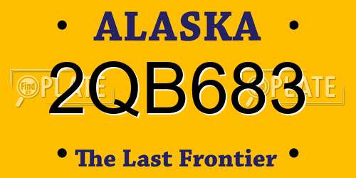 2QB683 Alaska License Plate