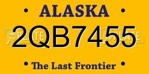 2QB7455 Alaska License Plate
