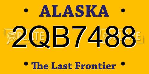 2QB7488 Alaska License Plate