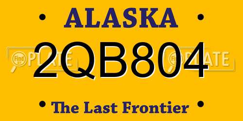 2QB804 Alaska License Plate
