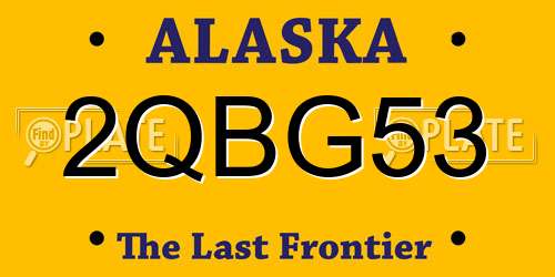 2QBG53 Alaska License Plate