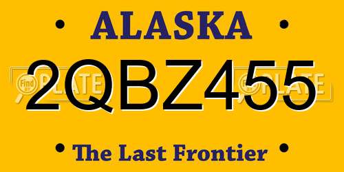 2QBZ455 Alaska License Plate