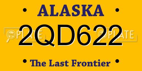 2QD622 Alaska License Plate