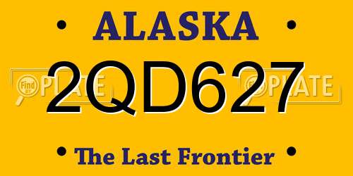 2QD627 Alaska License Plate