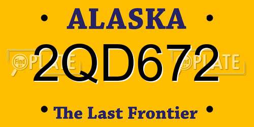 2QD672 Alaska License Plate
