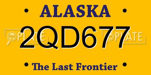 2QD677 Alaska License Plate