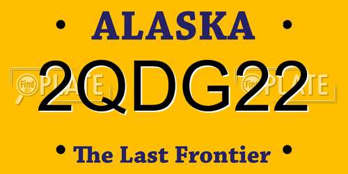 2QDG22 Alaska License Plate
