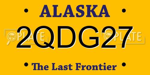 2QDG27 Alaska License Plate