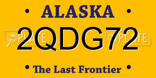 2QDG72 Alaska License Plate