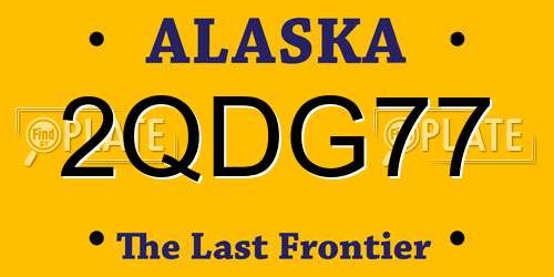 2QDG77 Alaska License Plate