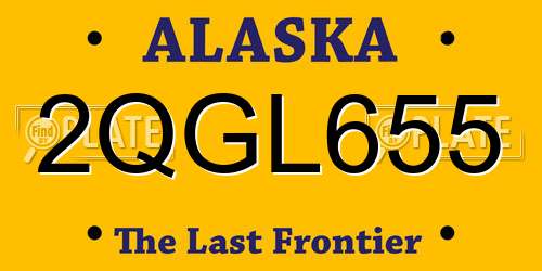 2QGL655 Alaska License Plate