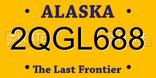 2QGL688 Alaska License Plate