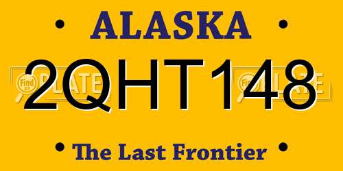 2QHT148 Alaska License Plate